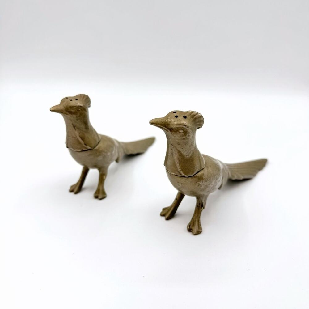 Vintage Silver Plated Metal Pheasant Birds Salt & Pepper Shakers - Picture 1 of 10